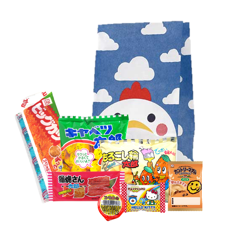 【300ニワトリ2505】300円お菓子袋詰め(ニワトリ)　お菓子8点入